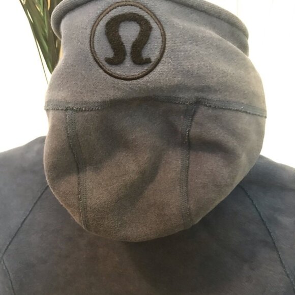 LULULEMON Scuba Hoodie Cotton Fleece Hood Jacket Sweater Top Pocket Gray Green 8 - Picture 3 of 6